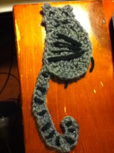 Crochet cat bookmark